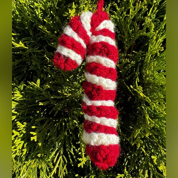 Hand Crafted Other - Hand Crocheted Candy Cane Ornament!